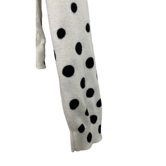 Popsugar White w/Black Polka Dots Long Sleeve Sweater Womens Size Large - Picture 6 of 10